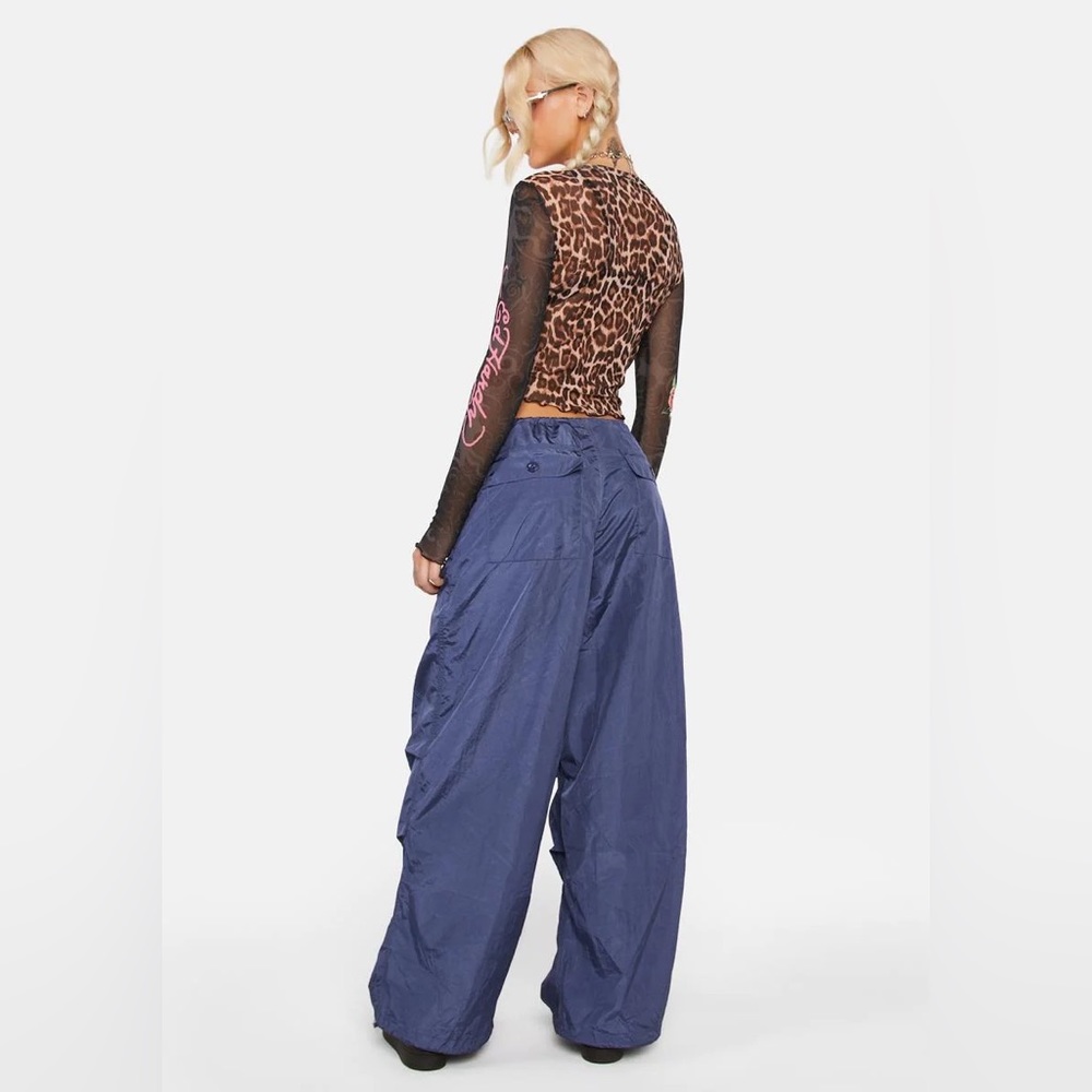 EDIKTED Navy Rian Nylon Cargo Pants - Picture 4 of 6